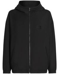 Dolce & Gabbana - Hoodies & Sweatvesten ,Zwart ,Katoen Zip-Through Jacket - Lyst