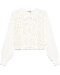 Twinset - Truien & Vesten ,Wit ,Wol Stijlvolle Sweater Set - Lyst