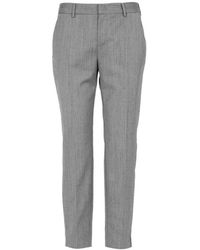 PT Torino - Broeken ,Grijs ,Wol Grijze Wolmix Slim Fit Broek - Lyst