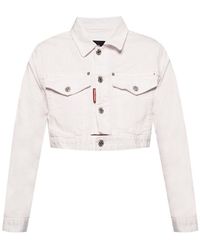 DSquared² Printed Cropped Jacket - Wit
