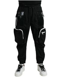 Dolce & Gabbana - Schwarze nylon cargo jogger sweatpants - Lyst