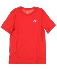 Nike - Club tee rot/weiß kurzarm t-shirt - Lyst