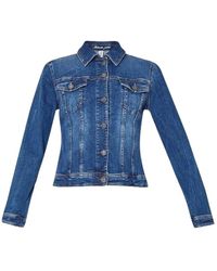 Liu Jo - Giacca denim blu con colletto camicia - Lyst