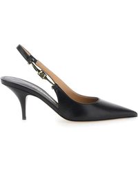 Ferragamo - Schwarzer Sling Pump Mit Mittlerem Absatz - Lyst