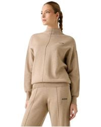 Guess - Truien & Vesten ,Katoen Ursula Mock Neck Sweater - Lyst