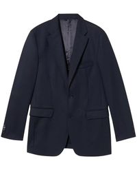 Brooks Brothers - Jassen ,Blauw ,Wol Single-Breasted Blazer Van Maagdelijke Wol - Lyst