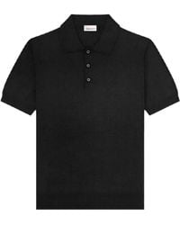 Amaranto - Tops ,Zwart ,Linnen Polo Van Linnen - Lyst