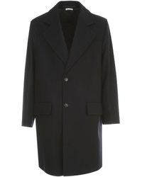 Marni Felt Single Breasted Coat - Blauw