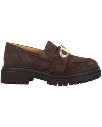 Michael Kors - Mocasines de cuero chocolate con suela de goma de 4cm - Lyst