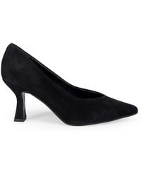 Sangiorgio - Schwarze wildleder pumps mit absatz - Lyst