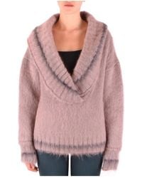 Peuterey - Rosa V-Ausschnitt Strickwaren Herbst/Winter - Lyst