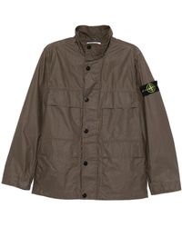 Stone Island - Waxed Pigment Cotton Tela Field Jacket - Lyst
