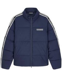 EA7 - Jassen ,Blauw ,Leer Train Logo Series Puffer Jacket - Lyst