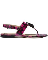 SCAROSSO - Emma Elaphe Flache Sandalen - Lyst