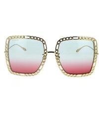 Gucci - Stylische und modische oversized sonnenbrille mit metallkette - Lyst