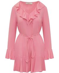 Jucca - Kleedjes ,Roze ,Korte Ruches Jurk - Lyst