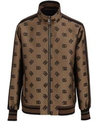 Dolce & Gabbana - Zip-Up Jacket With All-Over Logo - Lyst