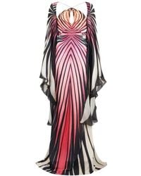 Roberto Cavalli - Ray Of Paradise Print Zijden Maxi Jurk - Lyst