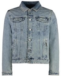 Moorer - Jassen ,Blauw ,Denim Denim Gewatteerd Jack Met Ganzendons - Lyst