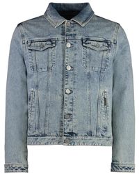 Moorer - Jassen ,Blauw ,Denim Denim Gewatteerd Jack Met Ganzendons - Lyst