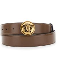 Versace - Accessoires ,Bruin ,Leer Leren Riem 3.5 Cm - Lyst