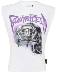 Philipp Plein - Tanktop Met Gevulde Schouders En Doodskop - Lyst