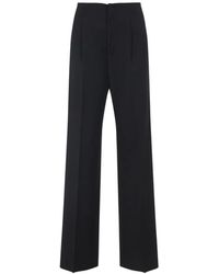 Alberta Ferretti - Broeken ,Grijs ,Wol Tropical Pants - Lyst