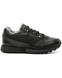 Casadei - Schwarzer ledersneaker mit wollinnenfutter - Lyst