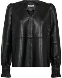 co'couture - Leder V-Bluse - Lyst