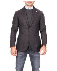 L.B.M. 1911 - Polyester Jassen En Blazers Grijs Gestreept - Lyst
