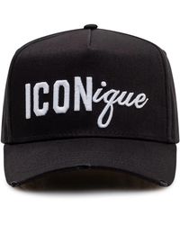 DSquared² - Accessoires ,Zwart ,Katoen Iconique Baseball Cap - Lyst