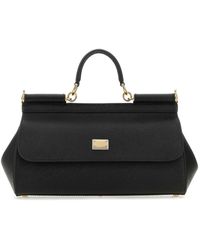 Dolce & Gabbana - Stilvolle schwarze lederhandtasche - Lyst