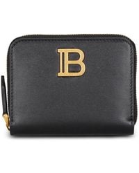 Balmain - Accessoires ,Zwart ,Leer B-Buzz Leren Portemonnee - Lyst