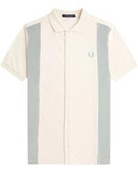 Fred Perry - Baumwoll-Piqué-Poloshirt Mit Handtucheinsätzen - Lyst