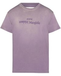 Maison Margiela - Lila t-shirts und polos mit umgekehrter stickerei,lila t-shirt mit umgekehrtem druck - Lyst