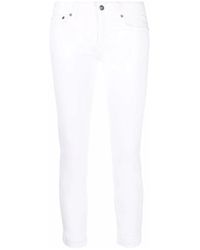 Dondup - Witte Tonal Design Cropped Leg Jeans - Lyst