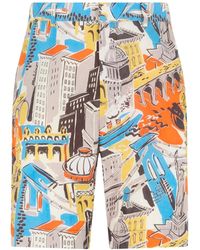 Moschino - Korte Broeken ,Veelkleurig ,Katoen Kleurrijke Zomerbroek Met Abstract Design - Lyst