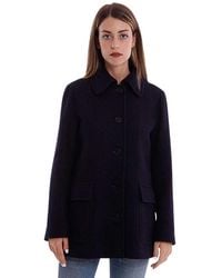 Aspesi - Jassen ,Zwart ,Wol Korte Wollen Jas - Lyst