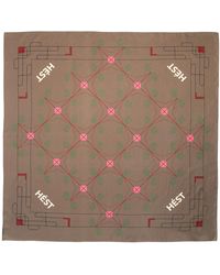 Hèst - Accessoires ,Bruin ,Elegante Eliza Zijden Sjaal - Lyst