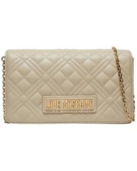 Love Moschino - Gepolsterte pu-handtasche in elfenbein - Lyst