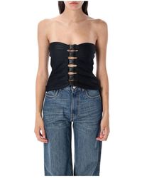 Coperni - Tops ,Zwart ,Strapless Multi Buckle Zwarte Top - Lyst
