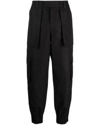 McQueen - Broeken ,Zwart ,Katoen Zwarte Cargo Broek Elastische Manchetten - Lyst