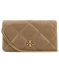 Tory Burch - Graue leder kira clutch tasche - Lyst