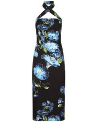 Dolce & Gabbana - Neckholder-Kleid mit Blumen-Print - Lyst