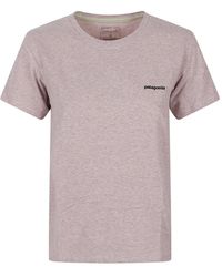 Patagonia - Fitness ,Paars ,Katoen P-6 Logo Responsibili-Tee - Lyst