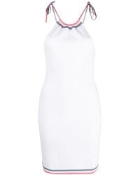 Fendi - Kleedjes ,Wit ,Jacquard Gebreide Mini-Jurk - Lyst