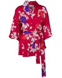 P.A.R.O.S.H. - Kimono de seda estampado floral - Lyst