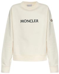 Moncler - Bestickter logo baumwoll-sweatshirt - Lyst