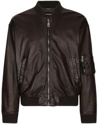 Dolce & Gabbana - Padded Leather Jacket - Lyst