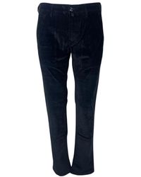 Jacob Cohen - Schmale Samthose Dunkelblau - Lyst